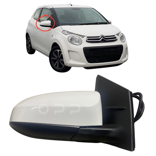 Citroen C1 2014-2022 Door Wing Mirror Complete Electric Painted White