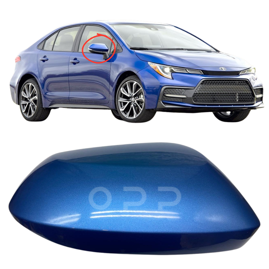 Toyota Corolla 2019-2025 Door Wing Mirror Cover Painted Metallic Blue
