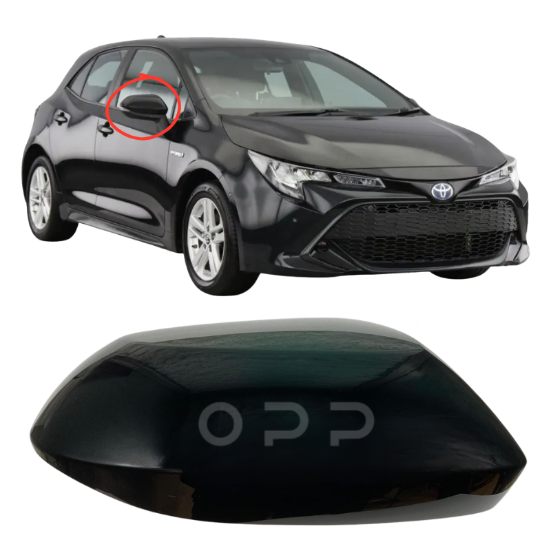 Toyota Corolla 2019-2025 Door Wing Mirror Cover Painted Gloss Black