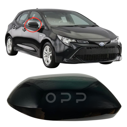 Toyota Corolla 2019-2025 Door Wing Mirror Cover Painted Gloss Black
