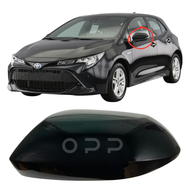 Toyota Corolla 2019-2025 Door Wing Mirror Cover Painted Gloss Black