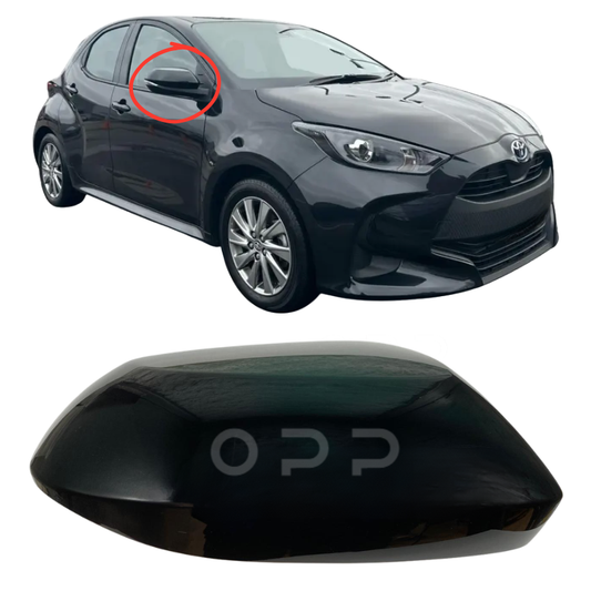 Toyota Yaris 2020-2025 Door Wing Mirror Cover Painted Gloss Black