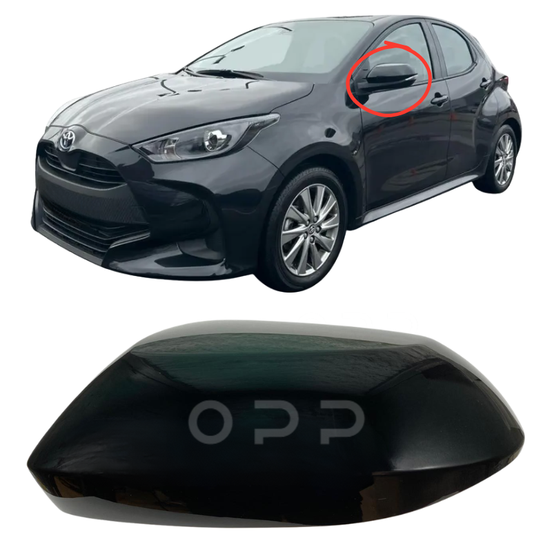 Toyota Yaris 2020-2025 Door Wing Mirror Cover Painted Gloss Black