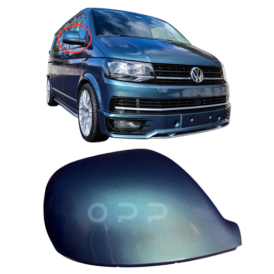 VW T6 T6.1 Transporter 2015-2024 Door Wing Mirror Cover Painted Bamboo Green LH6Z