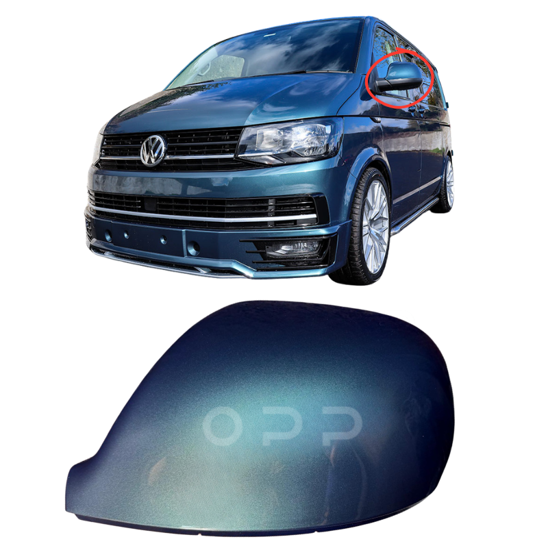 VW T6 T6.1 Transporter 2015-2024 Door Wing Mirror Cover Painted Bamboo Green LH6Z