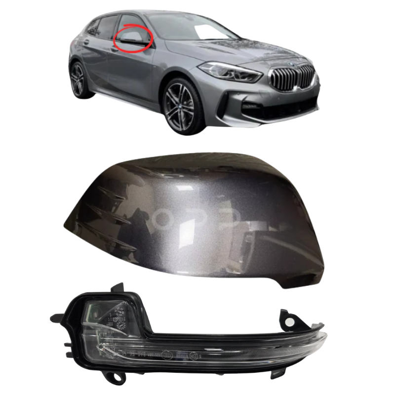 BMW 1 Series 2019- Door Wing Mirror Cover & Indicator Painted Mineral Grey B39