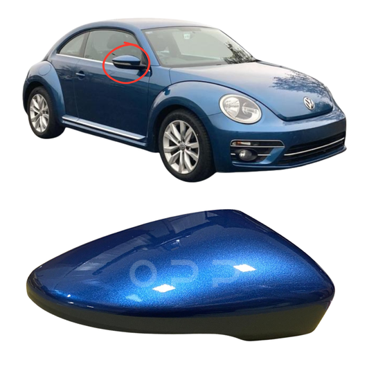 VW Beetle 2012-2018 Door Wing Mirror Cover Painted Silk Blue