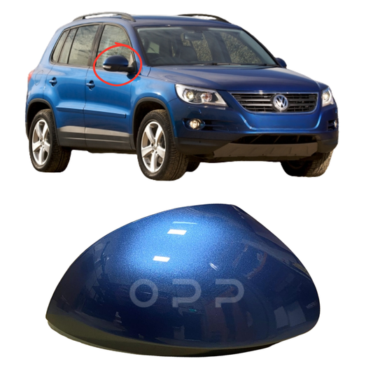 VW Tiguan 2008-2017 Door Wing Mirror Cover Painted Silk Blue LD5L
