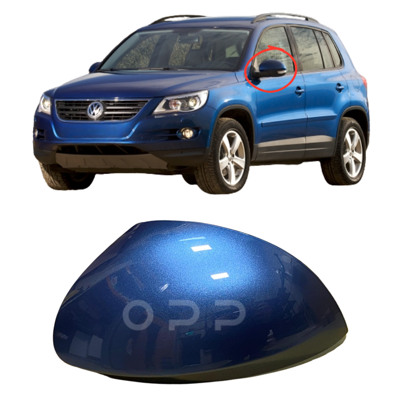 VW Tiguan 2008-2017 Door Wing Mirror Cover Painted Silk Blue LD5L