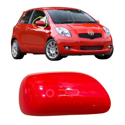 Toyota Yaris 2006-2011 Door Wing Mirror Cover Painted Super Red