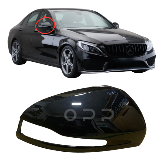 Mercedes Benz C Class 2015-2021 Door Wing Mirror Cover Painted Obsidian Black 197