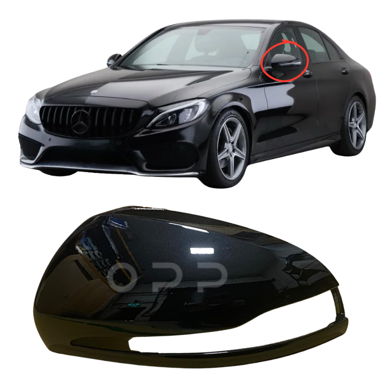 Mercedes Benz C Class 2015-2021 Door Wing Mirror Cover Painted Obsidian Black 197