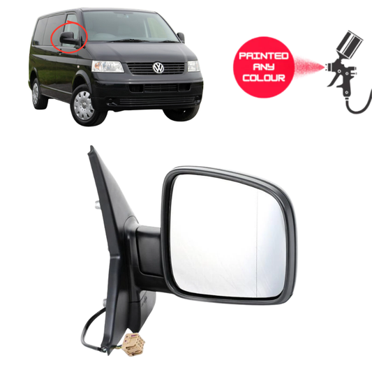 VW Transporter T5 2003-2010 Door Wing Mirror Complete Painted Electric