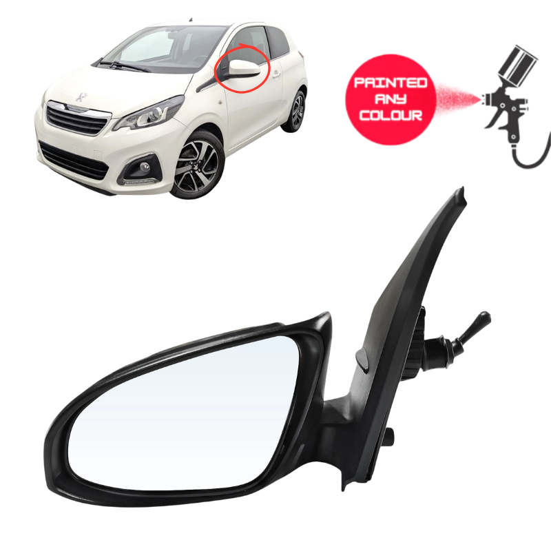 Peugeot 108 2014-2020 Door Wing Mirror Complete Manual Painted