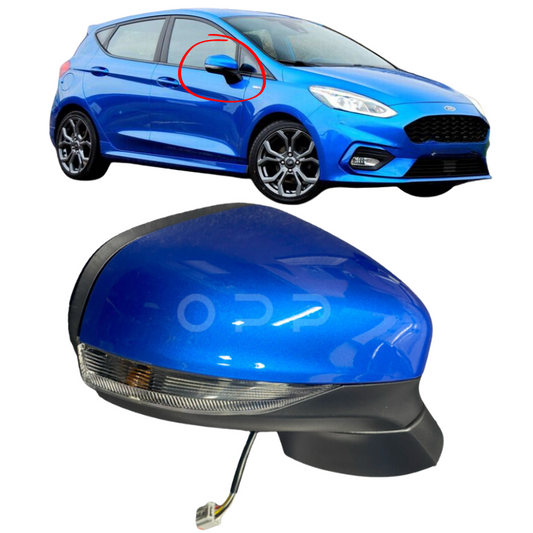 Ford Fiesta MK8 2017- Wing Mirror Painted Desert Island Blue Electric Powerfold