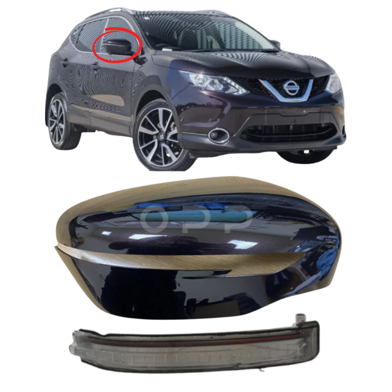Nissan Qashqai 2014-2021 Door Wing Mirror Cover & Indicator Painted Nightshade GAB