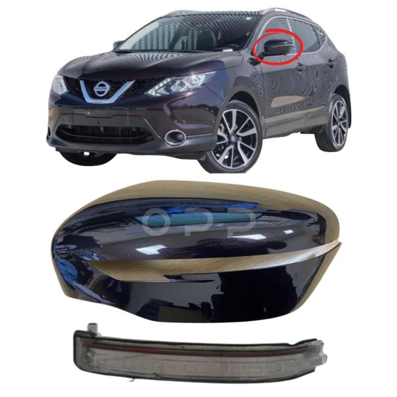 Nissan Qashqai 2014-2021 Door Wing Mirror Cover & Indicator Painted Nightshade GAB