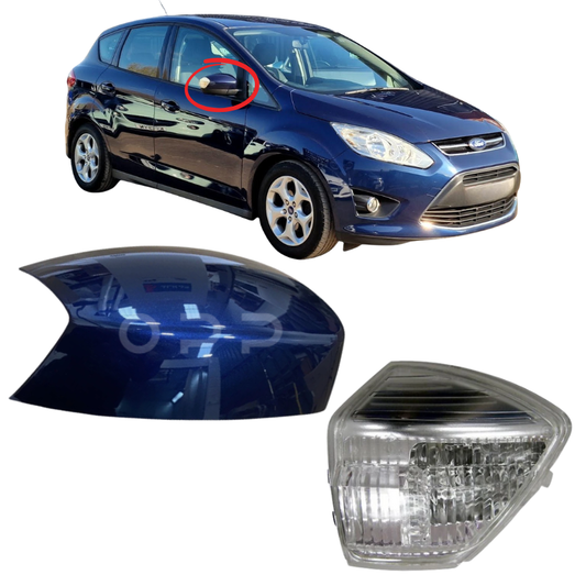 Ford S-Max 2006-2016 Door Wing Mirror Cover & Indicator Painted Ink Blue