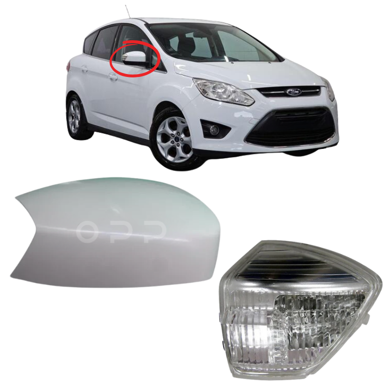 Ford C-Max 2010-2019 Door Wing Mirror Cover & Indicator Painted White