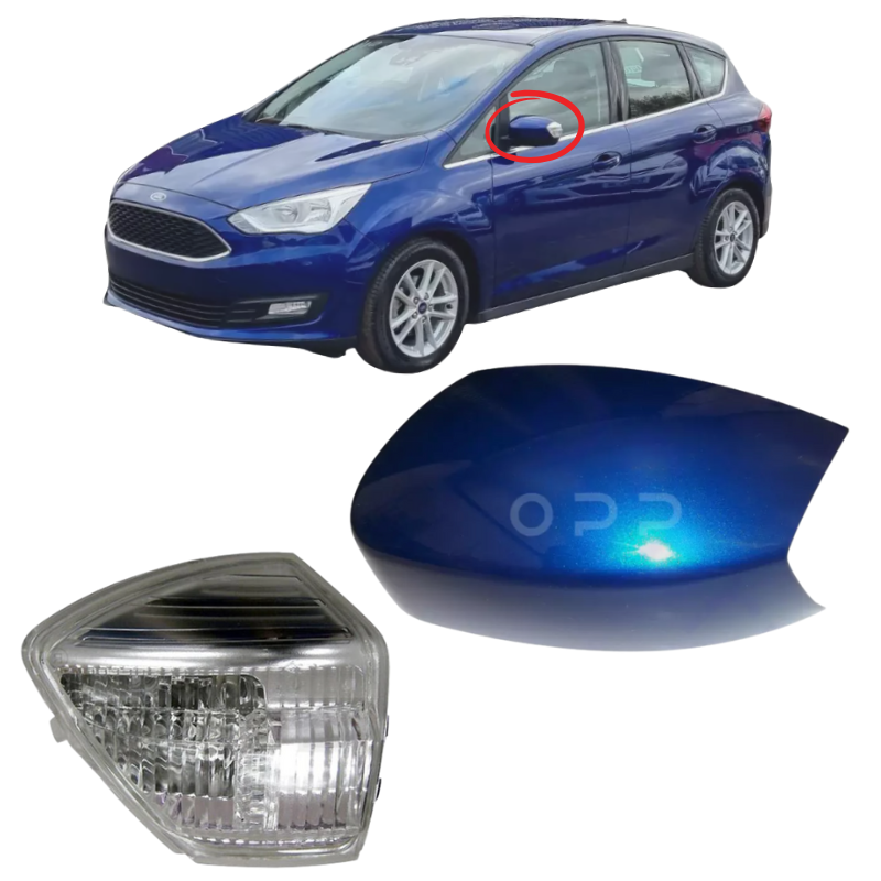 Ford C-Max 2010-2019 Door Wing Mirror Cover & Indicator Painted Deep Impact Blue