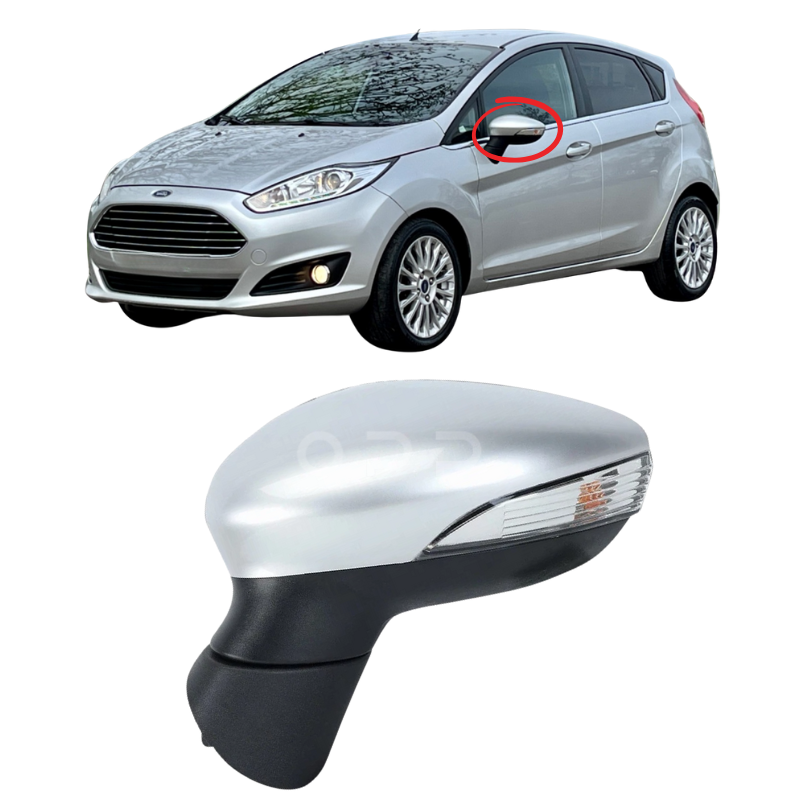 Ford Fiesta MK7 2013-2017 Wing Mirror Electric Painted Moondust Silver