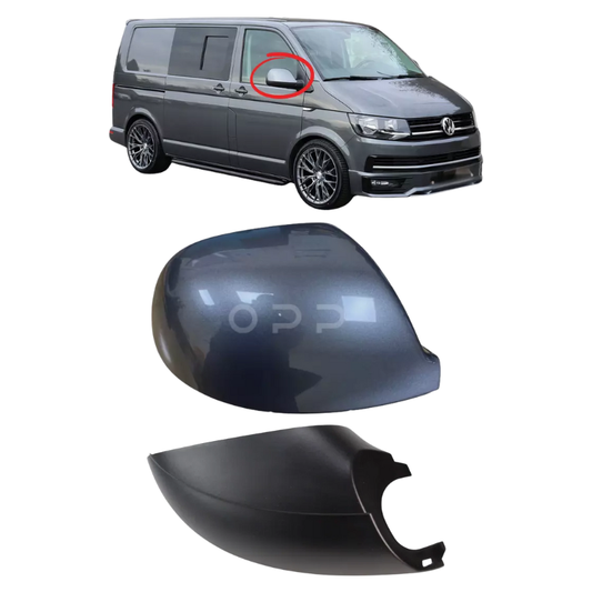 VW T6 T6.1 Transporter 2015-2024 Wing Mirror Cover & Lower Cover Painted Indium Grey LR7H