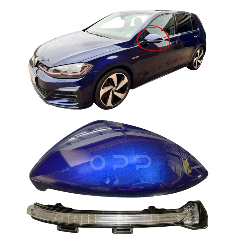 VW Golf MK7 2013-2020 Door Wing Mirror Cover & Indicator Painted Atlantic Blue LC5B
