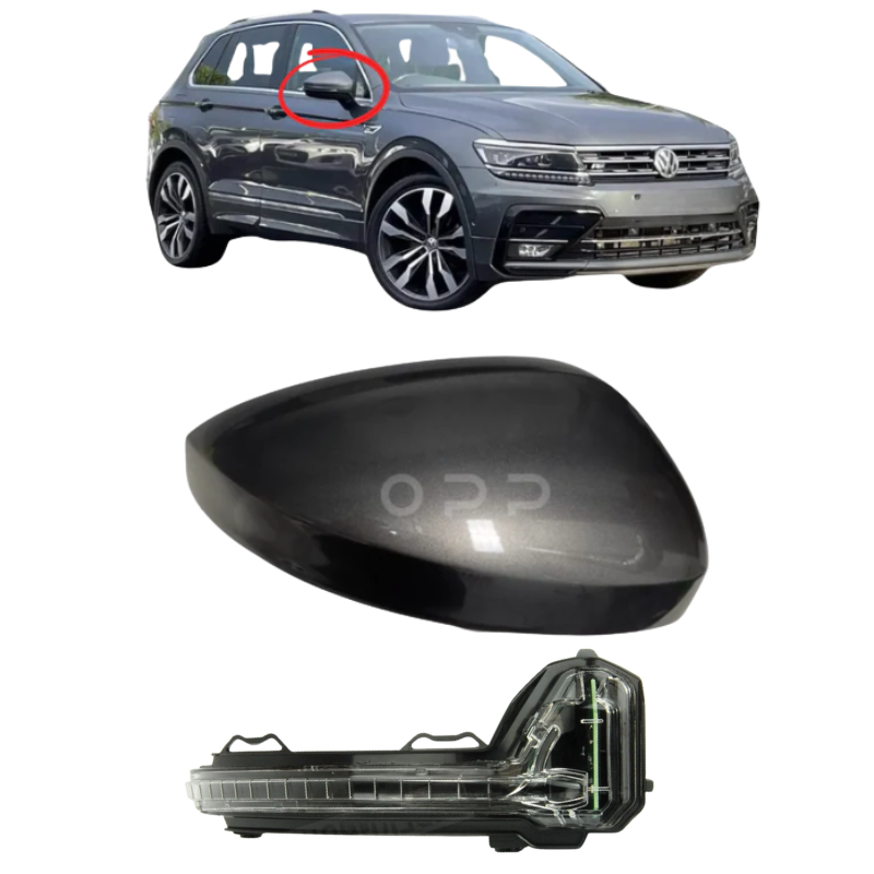 VW Tiguan 2017-2023 Door Wing Mirror Cover & Indicator Painted Platinum Grey LD7X