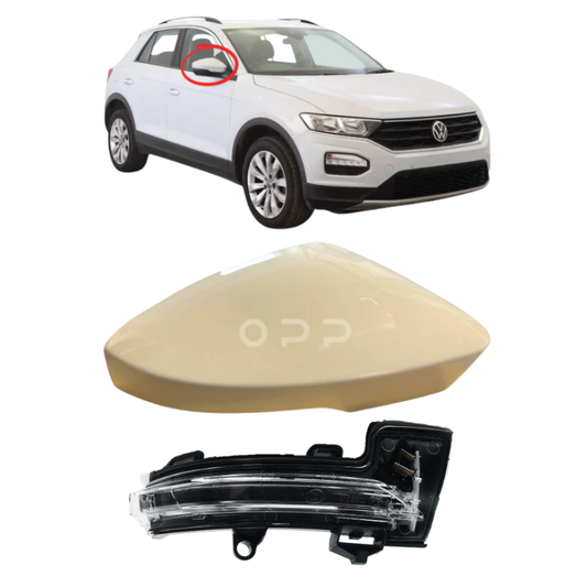 VW T-Roc 2017-2022 Door Wing Mirror Cover & Indicator Painted White