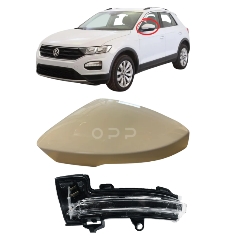 VW T-Roc 2017-2022 Door Wing Mirror Cover & Indicator Painted White