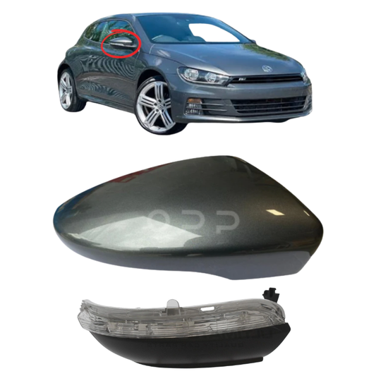 VW Scirocco 2008-2017 Door Wing Mirror Cover & Indicator Painted Indium Grey