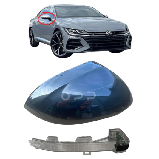VW Arteon 2017-2022 Door Wing Mirror Cover & Indicator Painted Indium Grey LR7H