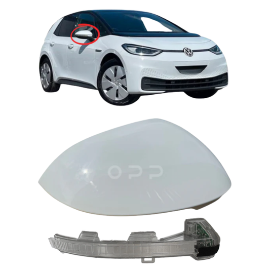VW ID3 2020- Door Wing Mirror Cover & Indicator Painted Glacier White LS9R