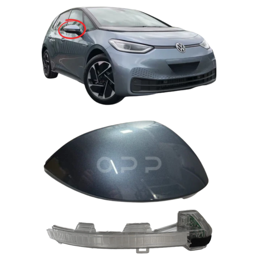 VW ID3 2020- Door Wing Mirror Cover & Indicator Painted Stone Washed Blue LD5H