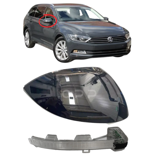 VW Passat 2015-2022 Wing Mirror Cover & Indicator Painted Urano Grey L17F