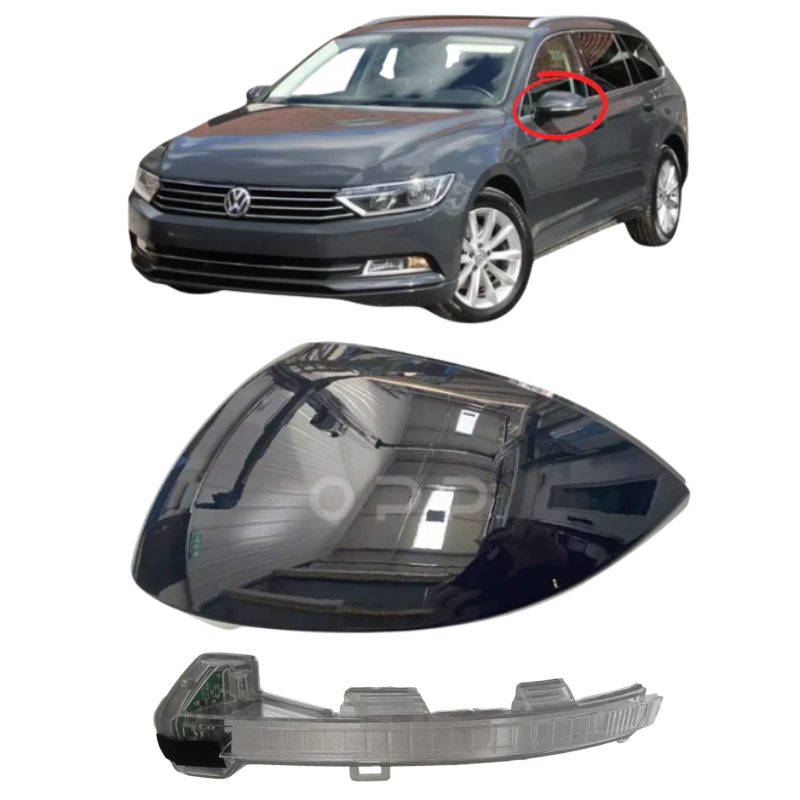 VW Passat 2015-2022 Wing Mirror Cover & Indicator Painted Urano Grey L17F