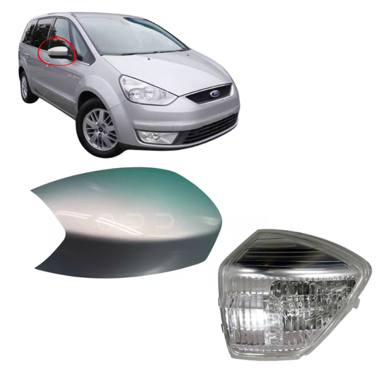 Ford Galaxy 2006-2015 Door Wing Mirror Cover & Indicator Painted Moondust Silver