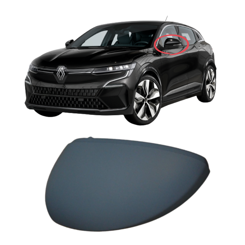 Renault Megane 2020- Door Wing Mirror Cover Painted Brilliant Black