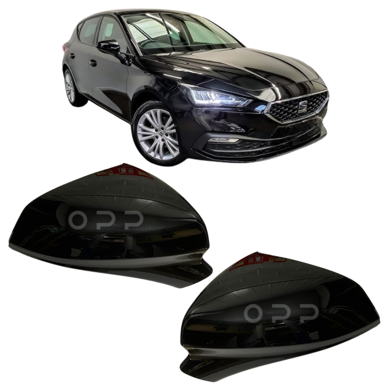 Seat Leon 2020-2024 Door Wing Mirror Cover Painted Mythos Black