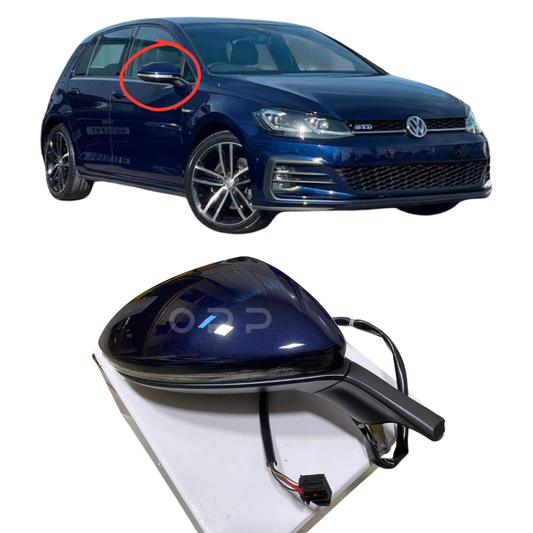 VW Golf MK7 2013-2020 Door Wing Mirror Complete Painted Atlantic Blue
