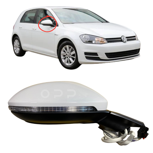 VW Golf MK7 2013-2020 Door Wing Mirror Complete Painted Pure White