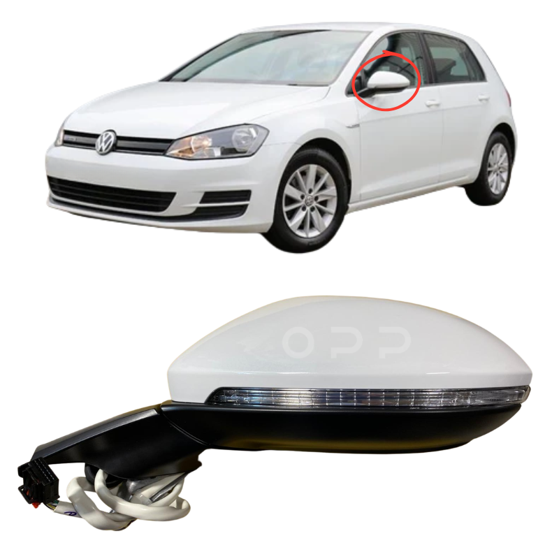 VW Golf MK7 2013-2020 Door Wing Mirror Complete Painted Pure White