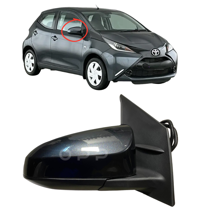 Toyota Aygo 2014-2020 Door Wing Mirror Complete Electric Painted Metallic Grey