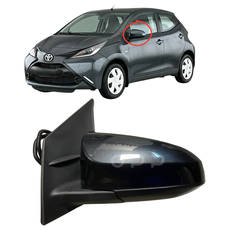 Toyota Aygo 2014-2020 Door Wing Mirror Complete Electric Painted Metallic Grey