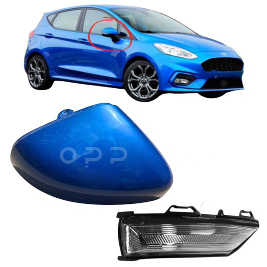 Ford Fiesta MK8 2018- Door Wing Mirror Cover & Indicator Painted Desert Island Blue