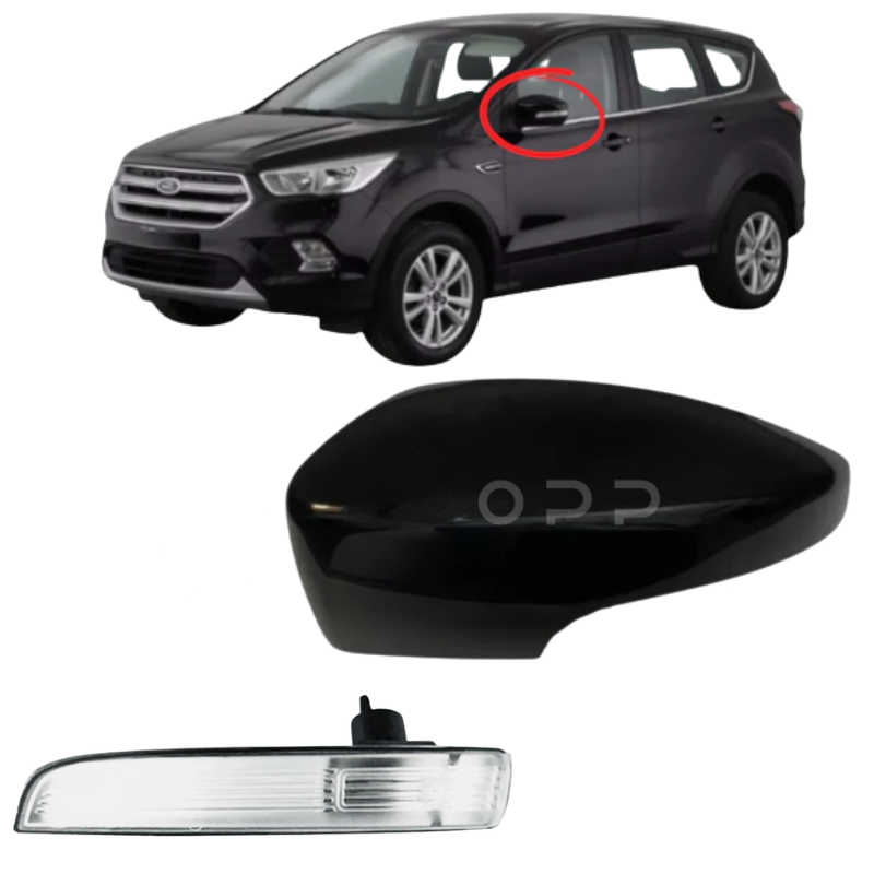 Ford Kuga 2013-2019 Door Wing Mirror Cover & Indicator Painted Panther Black