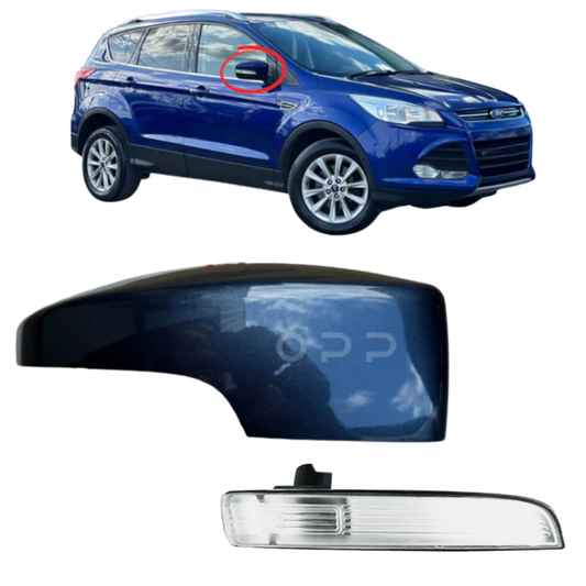 Ford Kuga 2013-2019 Door Wing Mirror Cover & Indicator Painted Chrome Blue