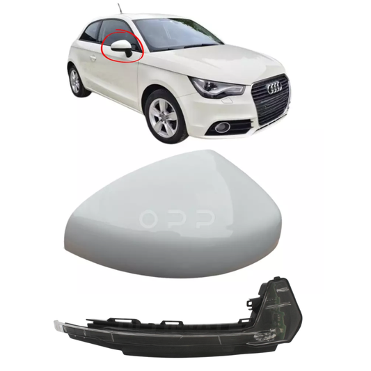 Audi A1 2010-2018 Door Wing Mirror Cover & Indicator Painted White