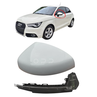 Audi A1 2010-2018 Door Wing Mirror Cover & Indicator Painted White