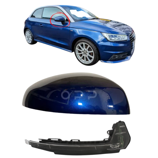 Audi A1 2014-2018 Door Wing Mirror Cover & Indicator Painted Scuba Blue